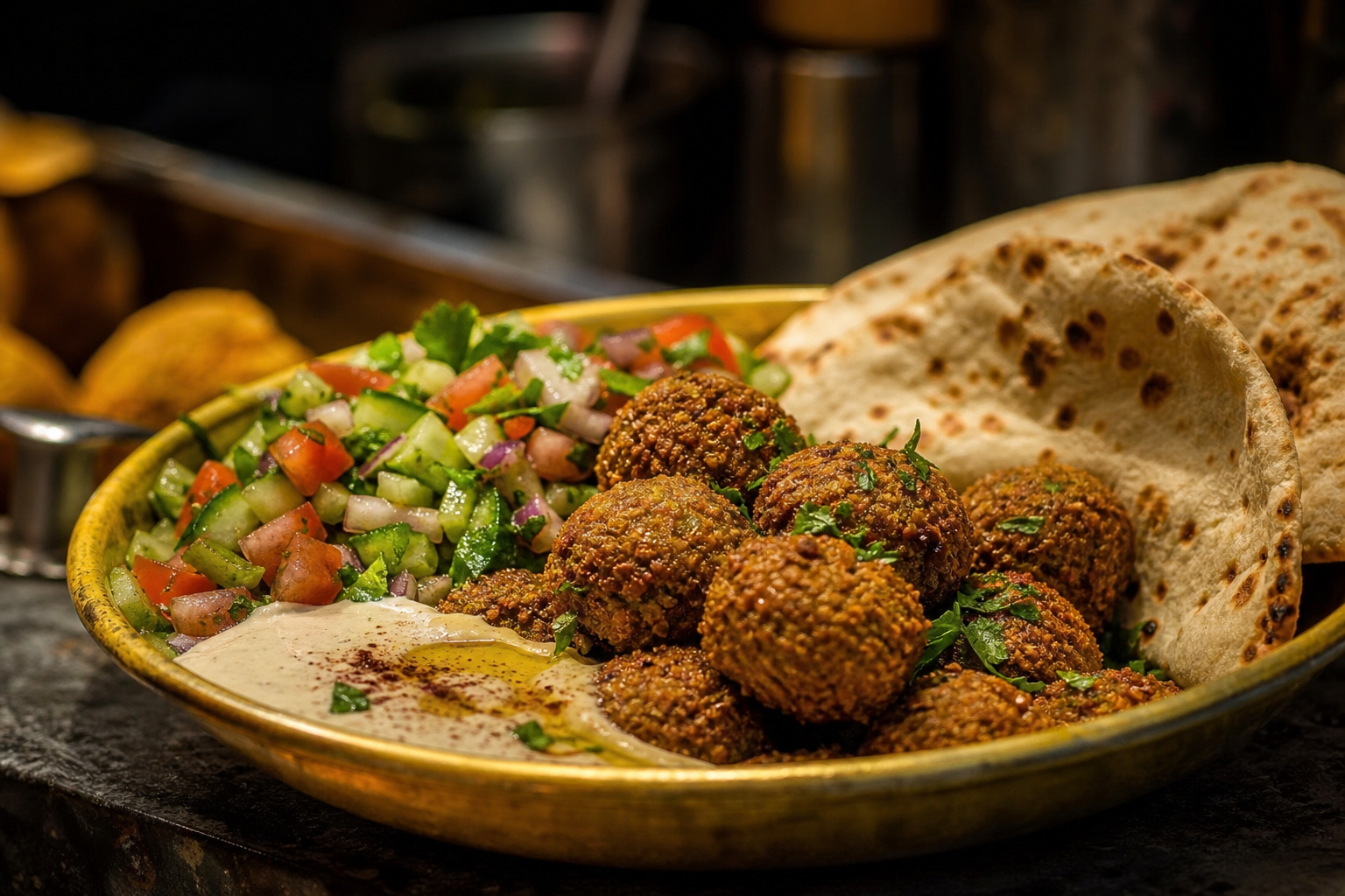 Crispy falafel with salad